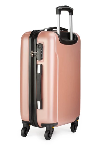  Keményfalú Bőrönd Szett ABS Anyagból 4 kerékkel Rosegold
