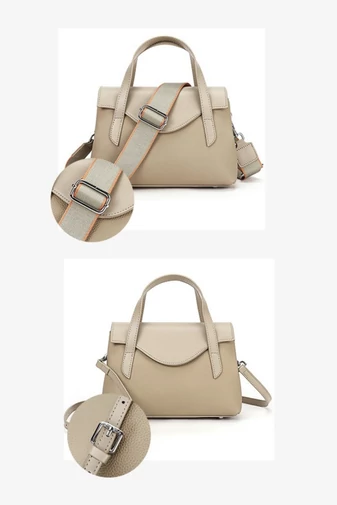 Kézitáska/Crossbody Táska 2az1ben, Valódi Bőrből, Elegáns, Kompakt, Fekete 17×25×11cm