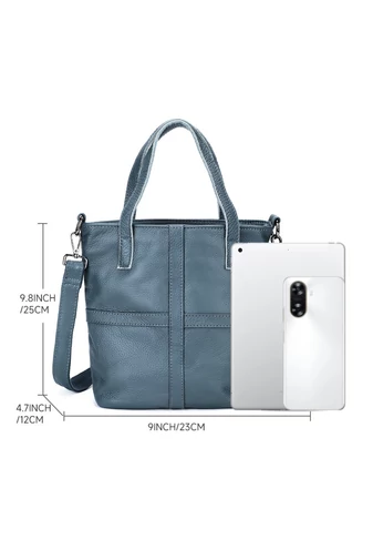 Kézitáska/Crossbody táska 2az1ben, Valódi bőrből, Multifunkciós, Fekete 25×23×12cm