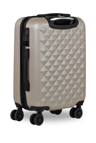 Kabinbőrönd Keményfalú Kézipoggyász Wizz Air Méretben Bonluo Pezsgő Színű 55X35X22cm Levehető kerekekkel 