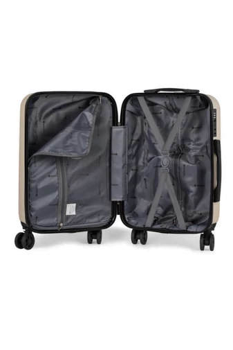 Kabinbőrönd Keményfalú Kézipoggyász Wizz Air Méretben Bonluo Pezsgő Színű 55X35X22cm Levehető kerekekkel 
