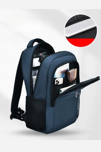Vízálló multifunkciós fekete hátizsák iskolába, ideális laptophoz, USB csatlakozóval 46*32*15cm