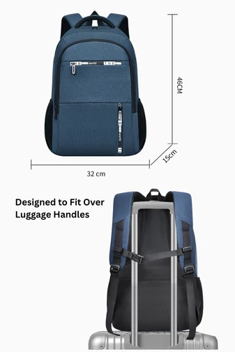 Vízálló multifunkciós fekete hátizsák iskolába, ideális laptophoz, USB csatlakozóval 46*32*15cm