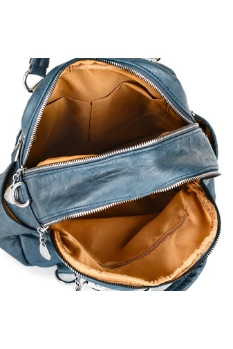 Női Műbőr Hátizsák/Crossbody Táska Kék Bonluo (26x24x12cm)