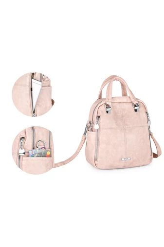 Női Műbőr Hátizsák/Crossbody Táska Rózsaszín Bonluo (26x24x12cm)
