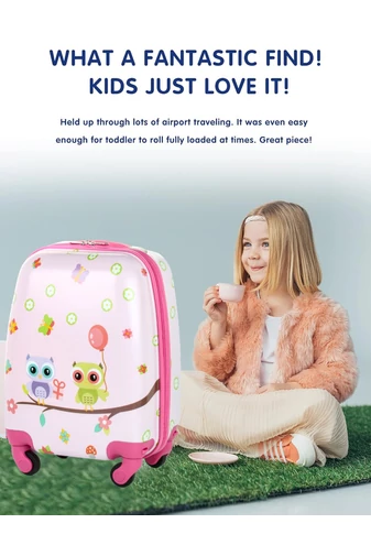 Gyerek Bőrönd Wizz-Air ingyenes kabin méret 40x30x20cm, levehető kerekek rózsaszín