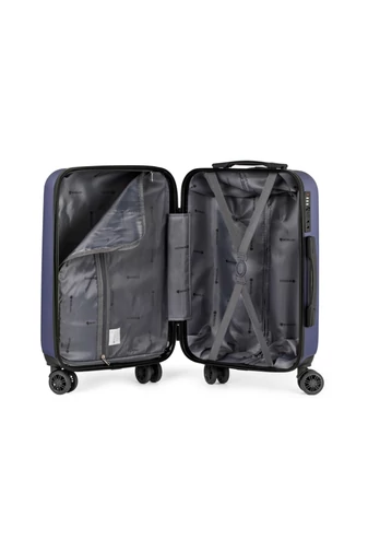 Kabinbőrönd Keményfalú Kézipoggyász Wizz Air Méretben Bonluo Sötétkék 55X35X22cm Levehető kerekekkel 
